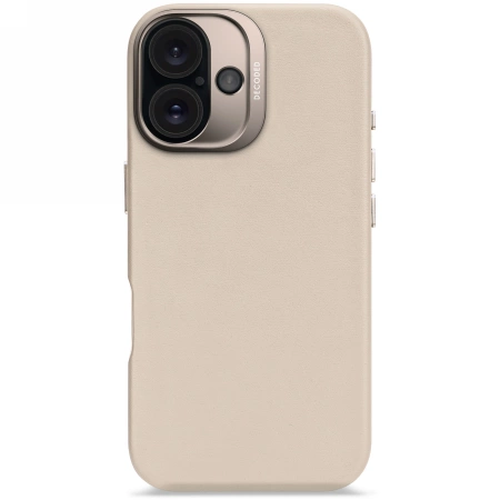 Decoded Leather Backcover with MagSafe for iPhone 16 - beigeeng