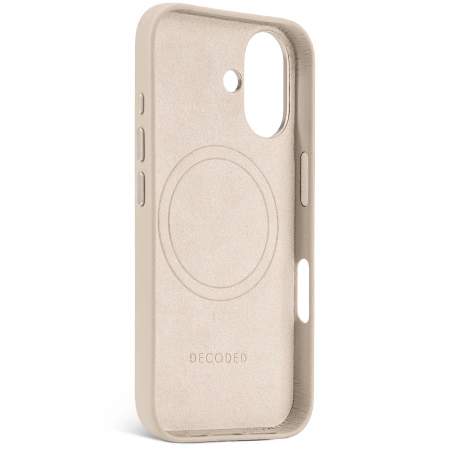 Decoded Leather Backcover with MagSafe for iPhone 16 - beigeeng