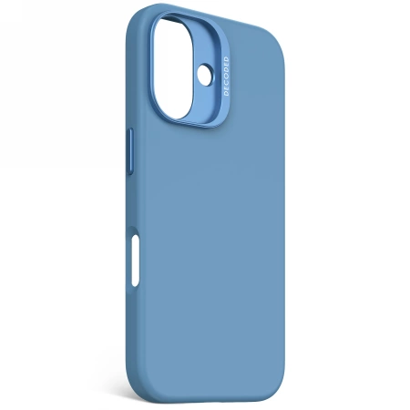 Decoded AntiMicrobial Silicone Backcover with MagSafe for iPhone 16 - Blueeng