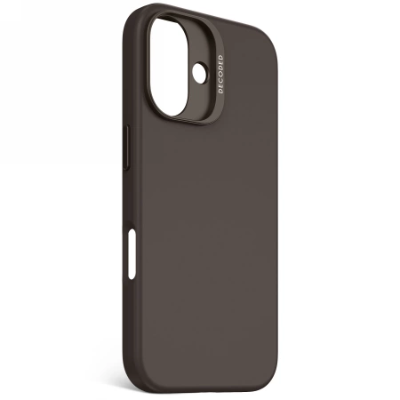 Decoded AntiMicrobial Silicone Backcover with MagSafe for iPhone 16 - Dark Browneng