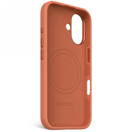 Decoded AntiMicrobial Silicone Backcover with MagSafe for iPhone 16 - Orangeeng
