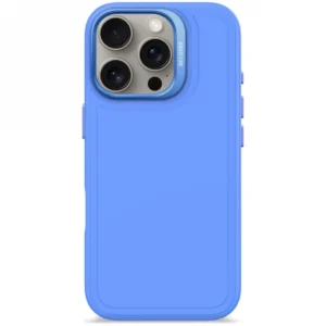 Decoded AntiMicrobial Silicone Stacks Backcover Case with MagSafe for iPhone 16 Pro - Blueeng