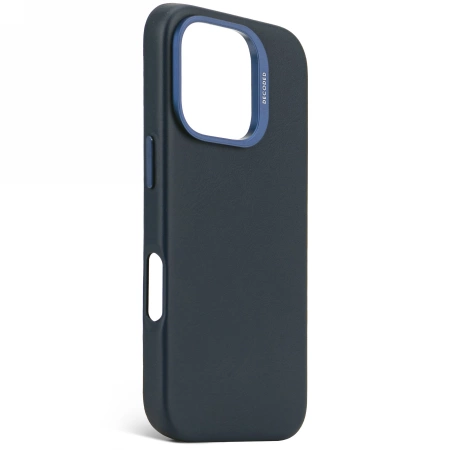 Decoded Leather Backcover MagSafe case for iPhone 16 Pro - navy blueeng