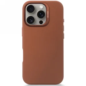 Decoded Leather Backcover case with MagSafe for iPhone 16 Pro - browneng
