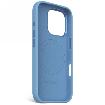 Decoded AntiMicrobial Silicone Backcover with MagSafe for iPhone 16 Pro - Blueeng