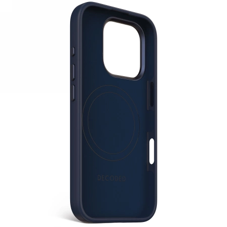 Decoded AntiMicrobial Silicone Backcover Case with MagSafe for iPhone 16 Pro - Navy Blueeng