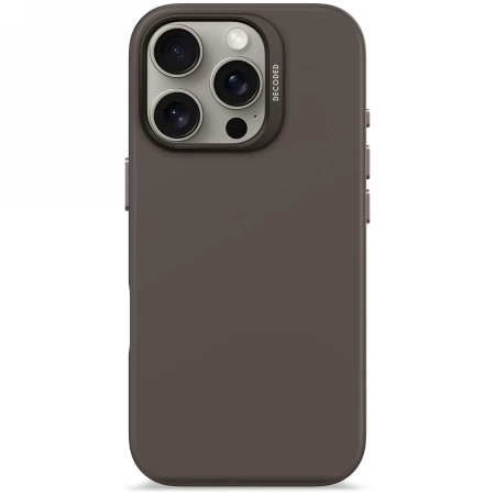 178222_1 Decoded AntiMicrobial Silicone Backcover with MagSafe for iPhone 16 Pro - Dark Browneng