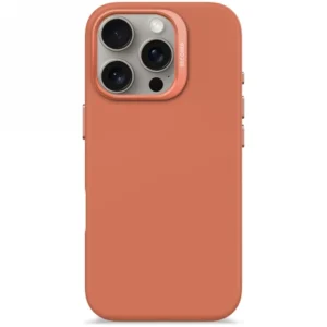 Decoded AntiMicrobial Silicone Backcover with MagSafe for iPhone 16 Pro - Orangeeng