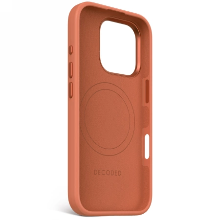 Decoded AntiMicrobial Silicone Backcover with MagSafe for iPhone 16 Pro - Orangeeng