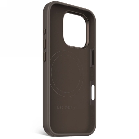 178228_3 Decoded AntiMicrobial Silicone Stacks Backcover with MagSafe for iPhone 16 Pro - Dark Browneng