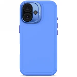 Decoded AntiMicrobial Silicone Stacks Backcover Case with MagSafe for iPhone 16 - Blueeng