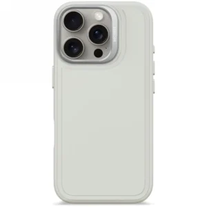 Decoded AntiMicrobial Silicone Stacks Backcover with MagSafe for iPhone 16 Pro - Grayeng