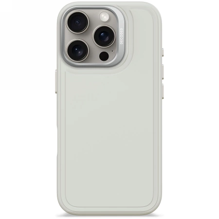 Decoded AntiMicrobial Silicone Stacks Backcover with MagSafe for iPhone 16 Pro - Grayeng