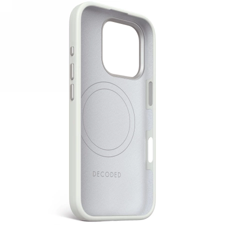 Decoded AntiMicrobial Silicone Stacks Backcover with MagSafe for iPhone 16 Pro - Grayeng