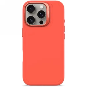 Decoded AntiMicrobial Silicone Stacks Backcover with MagSafe for iPhone 16 Pro - Orangeeng