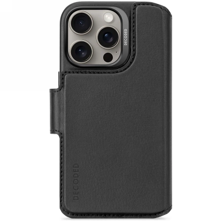 Decoded Leather Detachable Wallet MagSafe Case with Wallet for iPhone 16 Pro - Blackeng