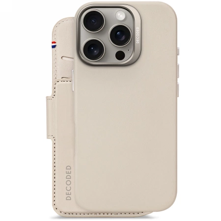 Decoded Leather Detachable Wallet MagSafe Case with Wallet for iPhone 16 Pro - Pinkeng