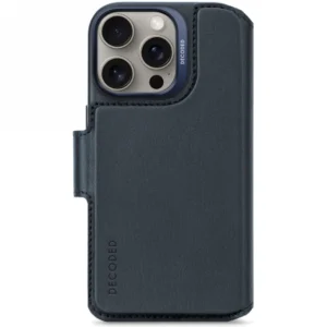 Decoded Leather Detachable Wallet MagSafe Case with Wallet for iPhone 16 Pro - Blueeng