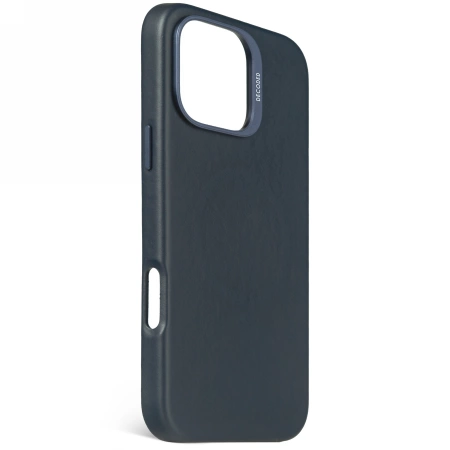 Decoded Leather Backcover MagSafe case for iPhone 16 Pro Max - navy blueeng
