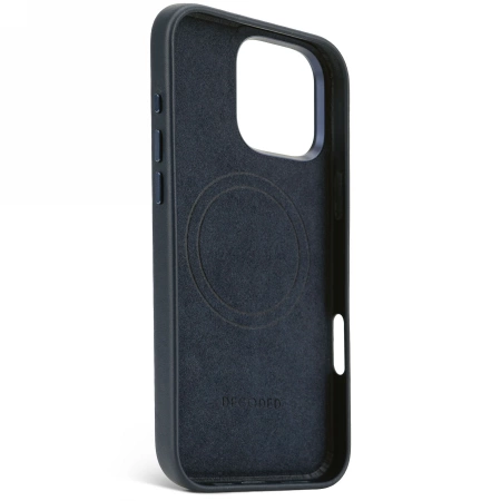 Decoded Leather Backcover MagSafe case for iPhone 16 Pro Max - navy blueeng