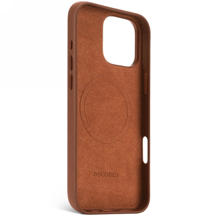 Decoded Leather Backcover case with MagSafe for iPhone 16 Pro Max - browneng