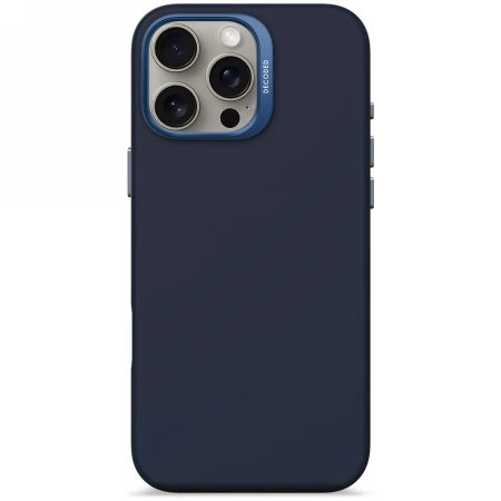 Decoded AntiMicrobial Silicone Backcover Case with MagSafe for iPhone 16 Pro Max - Navy Blueeng