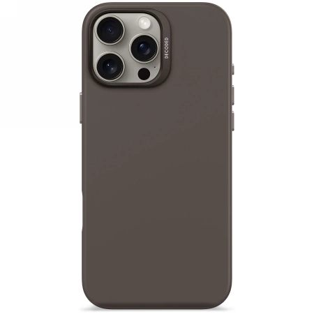 Decoded AntiMicrobial Silicone Backcover with MagSafe for iPhone 16 Pro Max - Dark Browneng