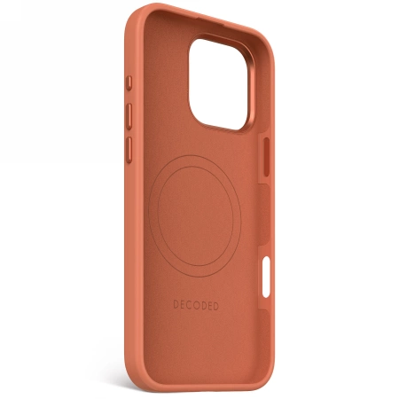 Decoded AntiMicrobial Silicone Backcover with MagSafe for iPhone 16 Pro Max - Orangeeng