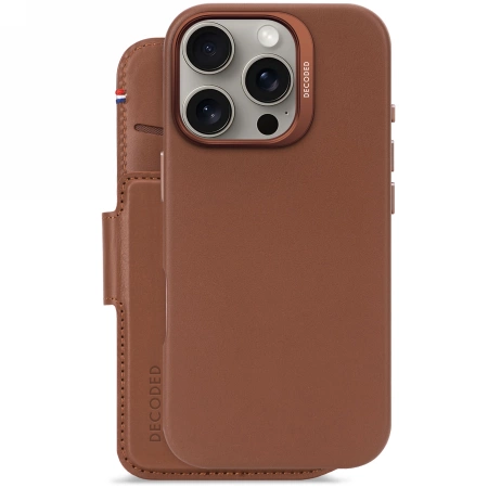178256_2 Decoded Leather Detachable Wallet MagSafe Case with Wallet for iPhone 16 Pro - Browneng