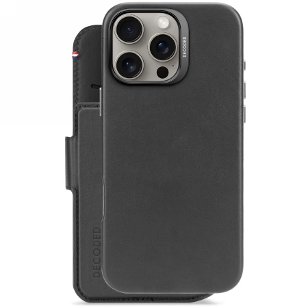 Decoded Leather Detachable Wallet MagSafe Case with Wallet for iPhone 16 Pro Max - Blackeng