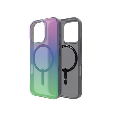 178281_3 ZAGG Milan Snap Case with MagSafe for iPhone 16 Pro - Green/Purpleeng