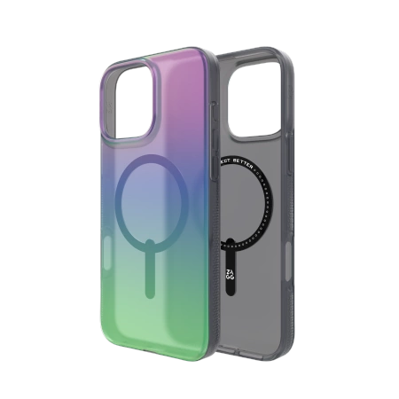 178282_3 ZAGG Milan Snap Case with MagSafe for iPhone 16 Pro Max - Green/Purpleeng