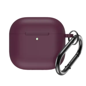 Silicone Case for Airpods 4 with Carabiner - Burgundyeng