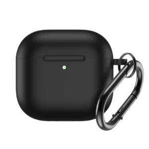 Silicone Case for Airpods 4 with Carabiner - Blackeng