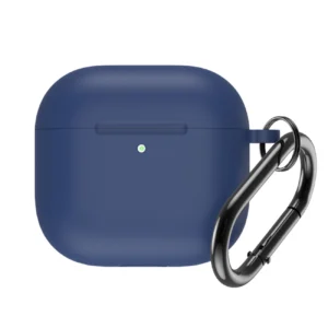 Silicone Case for Airpods 4 with Carabiner - Blueeng