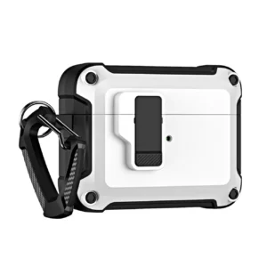 Airpods 4 Pro Armor Case with Carabiner - Whiteeng