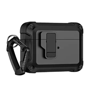 Airpods 4 Pro Armor Case with Carabiner - Blackeng