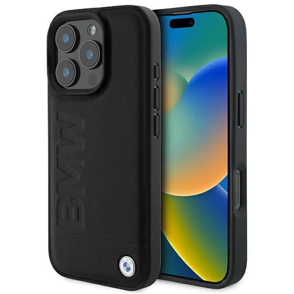 BMW Leather Hot Stamp iPhone 16 Pro Case - Blackeng