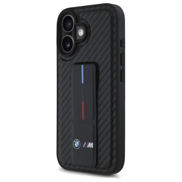 BMW M Grip Stand Smooth and Carbon case for iPhone 16 - blackeng