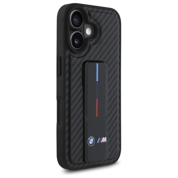 BMW M Grip Stand Smooth and Carbon case for iPhone 16 - blackeng