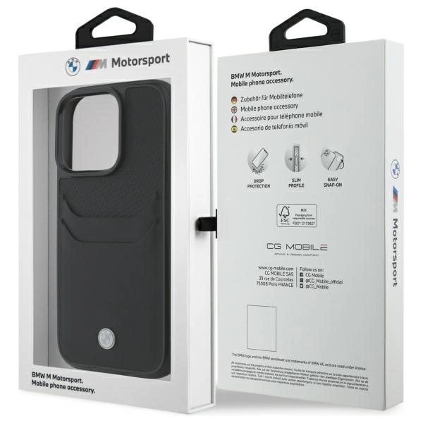 BMW Sign Leather Cardslot Case for iPhone 16 Pro Max - Blackeng