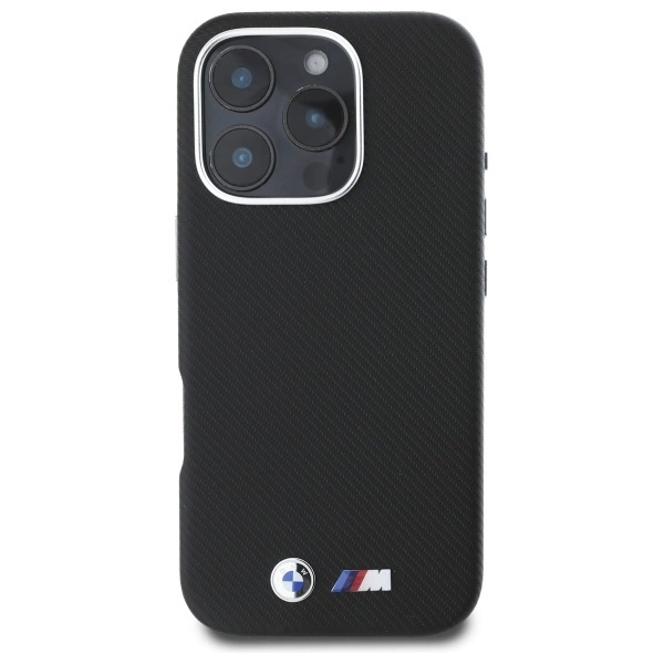BMW M Edition Kevlar Wrapped Metal iPhone 16 Pro Max Case - Blackeng