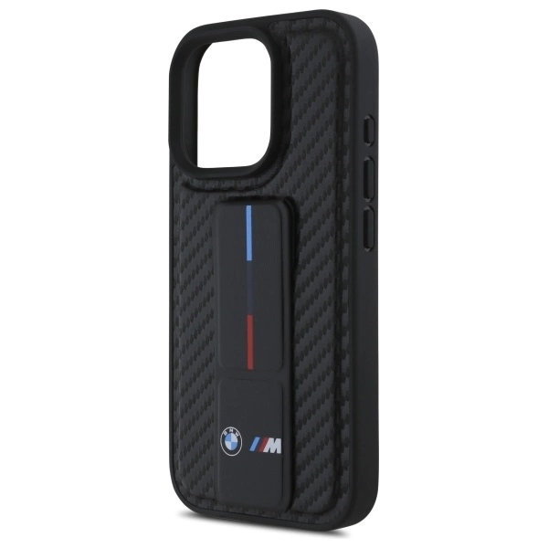 BMW M Grip Stand Smooth and Carbon case for iPhone 16 Pro Max - blackeng