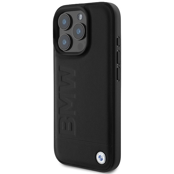 BMW Leather Hot Stamp iPhone 16 Pro Max Case - Blackeng
