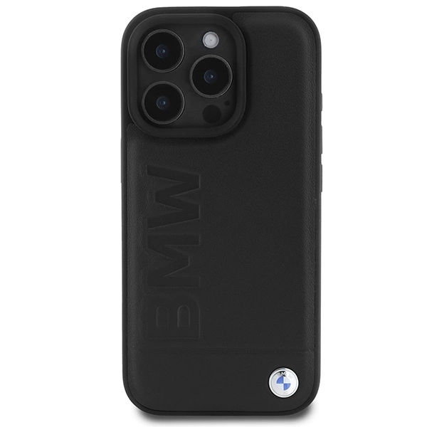 BMW Leather Hot Stamp MagSafe iPhone 16 Pro Case - Blackeng