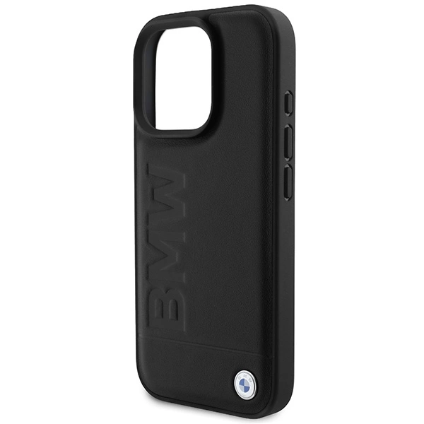 BMW Leather Hot Stamp MagSafe iPhone 16 Pro Case - Blackeng