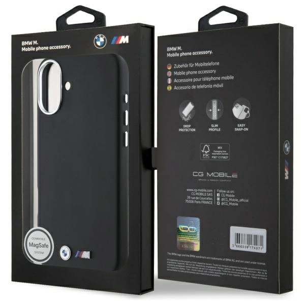 BMW M Smooth Full Wrapped Metal MagSafe case for iPhone 16 - blackeng