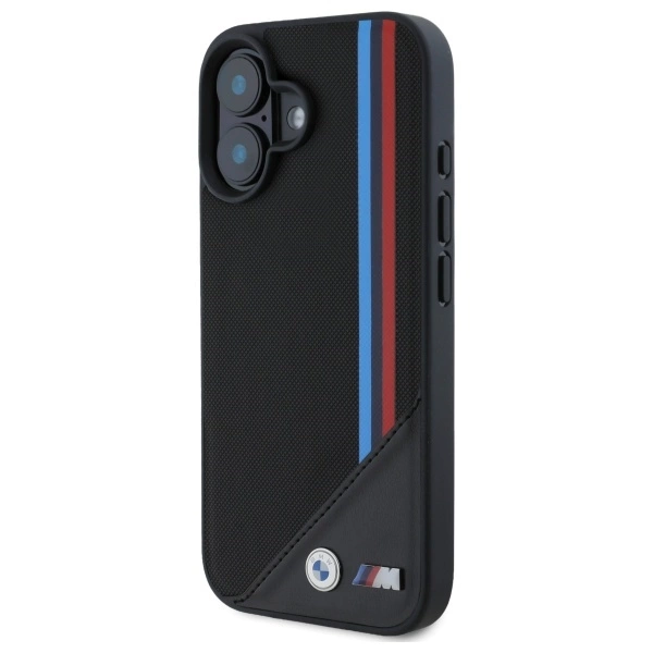 BMW M Meshed Tricolor Stripes MagSafe case for iPhone 16 - blackeng