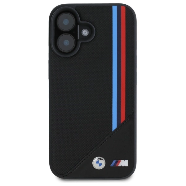 BMW M Meshed Tricolor Stripes MagSafe case for iPhone 16 - blackeng