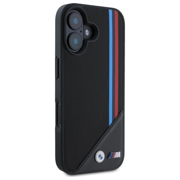 BMW M Meshed Tricolor Stripes MagSafe case for iPhone 16 - blackeng